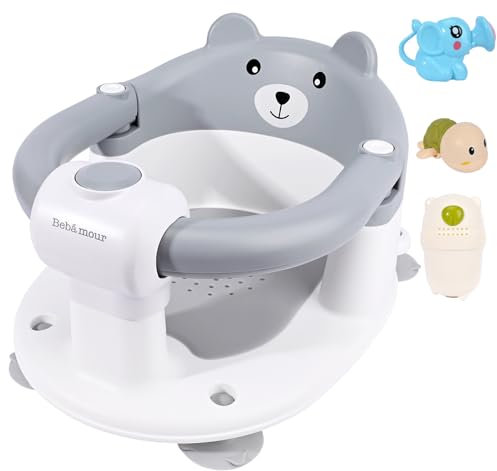 Bebamour Baby Badesitz 6 Monate+ Kind Badewanne rutschfest Baby Badesitz mit Spielzeug,Bear
