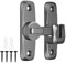 Verrou serrure de fermeture porte interieure coulissante,90/180°Loquet de crochet a porte bascule,Verrouillage de boucle moraillon antivol verrous de porte(Gris)