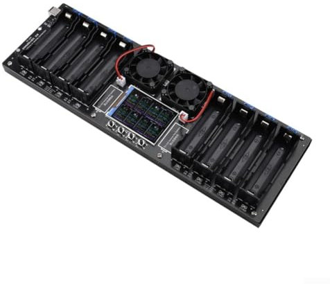 EXTRWORY Li Ion Battery Load Tester Lithium Battery Capacity And Resistance Tester 10A With Eight Channels And 2.4in Color Digital Display