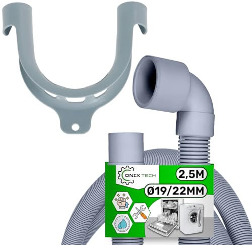Tubo Desague Lavadora y Lavavajillas 2,5 m Ø 19/22 mm Recto y en Angulo - Garantía de 5 Años - ONIX TECH
