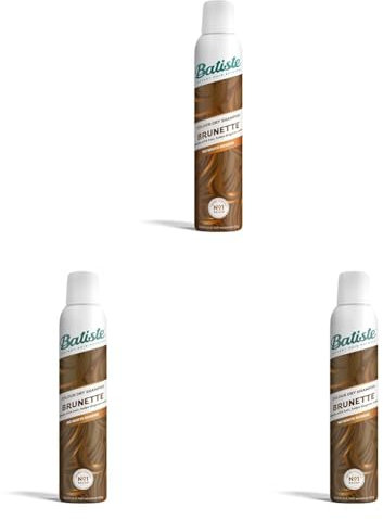 Batiste Dry Shampoo in Brunette with a Hint of Colour 200ml, No Rinse Spray to Refresh Hair in Between Washes, No White Residue for Brown Hair (Pack of 3)