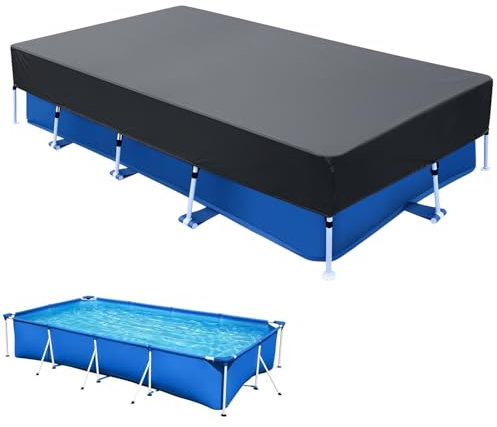 157x83 in Rectangular Pool Cover for Above Ground Pool 13x7 Rectangle Pool Cover Protector Drawstring Design 13ft Winter Pool Cover for Cold and UV Resistant, Dustproof Winter