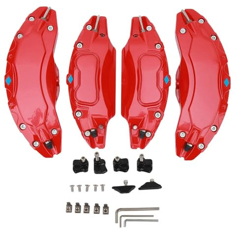 Brake Caliper Covers Set of 4 for Tesla Model Y 2020-2023, Aluminium Alloy Disc Brake Caliper Guard for 19 Inch 20 Inch Wheels (Red)