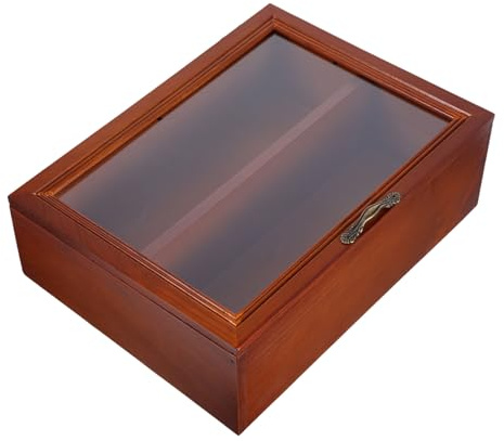 IWOWHERO Vitrina para Colecciones de Estilo Vintage de Madera y Acrílico Puerta Abatible, Estante de Exhibición para Juguetes y Artesanías, Adecuado para Decoración Hogar
