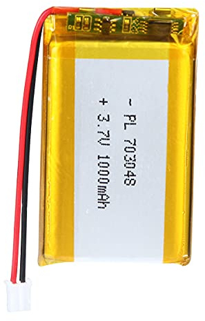 Lithium Polymer Battery 3.7 V 1000 mAh 703048 Rechargeable Battery with Cable JST Connector for Speakers and Wireless Devices