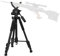 Treppiede da Tiro Caccia Regolabile da 55 a 150 cm, Supporto Treppiede da Caccia con Morsetto a Sella Girevole -Black