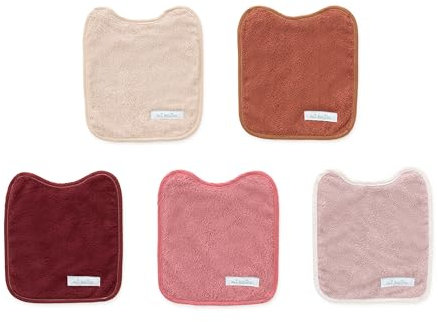 mi bollito – Pack 5 Baberos Bebé Impermeables | Con goma al cuello | Rizo 100% Algodón | Suaves, Absorbentes y Cómodos | Fabricados 100% en España. (Dulces suspiros)