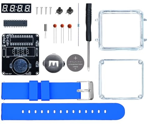 Koolenry DIY Electronic Watch Kit Transparent Case 3V LED Digital Tube Display Soldering Project DIY Electronic Kit D