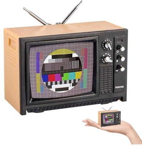 Dollhouse Accessories, Plastic Vintage Mini Dollhouse Accessories TV, DIY Miniature for Decoration, Dolls' House Dolls