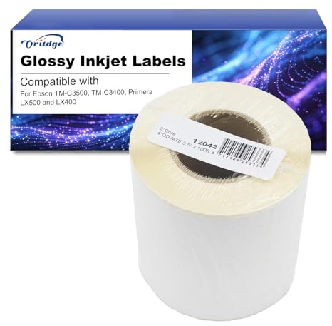 Endlos-Etiketten 3.5 für Epson Endlos Rolle Etiketten 89mm x 32m | Compatible für Epson TM-C3500, TM-C3400, Primera LX500 & LX400