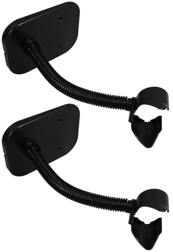 Barcode Scanner Stand Plastic Iron Base 2pcs Black Universal | Adjustable Reader Cradle, Quick Assembly, Space-saving Support for Retail Store and Logistic Warehouse
