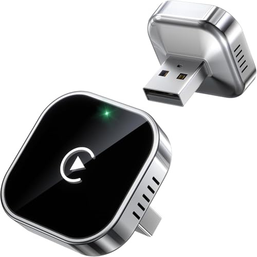 Jumpeak Wireless CarPlay Adapter Upgrade Wired CarPlay to Wireless, Mini USB Design for Cars with Built-in Wired CarPlay Plug and Play Easy Use Fast Stable Connection Car Play for iPhone