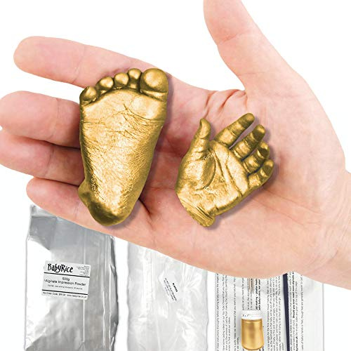 BabyRice Baby Casting Kit to Make 3D Hand and Foot Plaster Casts (Gold)