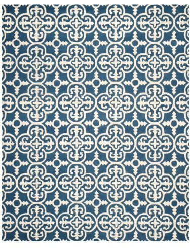 SAFAVIEH Cambridge Collection Accent Rug - 3' x 5', Navy & Ivory, Handmade Moroccan Wool, Ideal for High Traffic Areas in Entryway, Living Room, Bedroom (CAM133G)