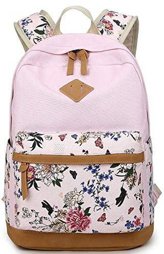 Schulrucksäcke Rucksack Damen Herren Canvas Vintage Schule Rucksäcke für Teens Jungen Studenten Blumen