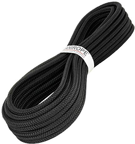 Kanirope® PP Seil Polypropylenseil MULTIBRAID 10mm 10m Farbe Schwarz (1811) 16x geflochten