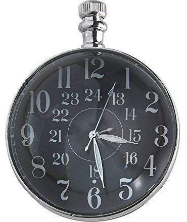 linoows Glaskugeluhr Nickel, Lupenuhr, HistorischeTaschenuhr in Glaskugel, Uhr