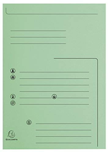 Exacompta 334004E 25er Pack Aktenmappe bedruckt mit 2 Klappen 210 g/m² in Pastellfarben PEFC™zertifiziert für DIN A4 hellgrün Sammelmappe Dokumentenmappe