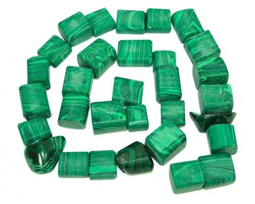Jet International Malachite Tumbled Stone 100 grammes A ++ env. Le livret de 0,75 à 1 pouces de thérapie cristalline de haute qualité est juste une référence