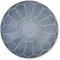 Poufs&Pillows Premium Echt Leder Pouf - Handgefertigt - gefüllt geliefert - Ottoman Sitzsack Fußhocker (Grau)