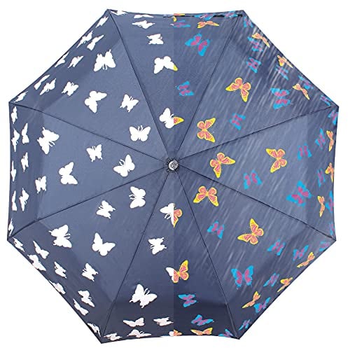 iMucci Regenschirm Taschenschirm-Ändern der Farbe UV 40+ Travel Umbrella Auto Open