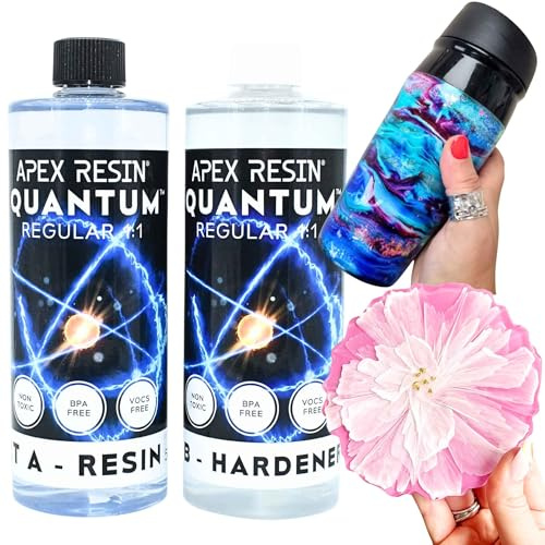 APEX RESIN Quantum Epoxy Resin Kit, Crystal Clear, 1L | Self-levelling • High gloss finish • UV resistant • Tumbler coating • Art & craft projects