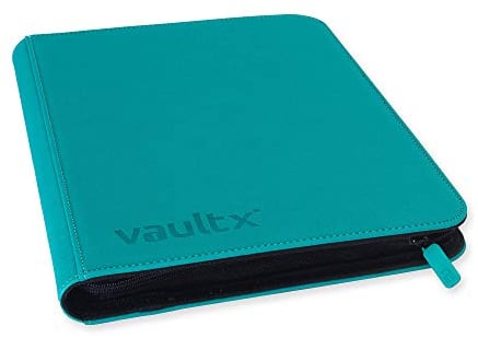 Vault X 9-Taschen-Trading-Kartenordner mit Reißverschluss, 360 Karten, Premium Exo-Tec-Albummaterial, 20 seitlich ladbare Seiten, Sammelordner für Sammelkartenspiele, Sportkarten, TCG (Blaugrün)