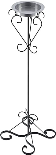 KADAX Standaschenbecher für Draußen, Garten, Stahl pulverbeschichtet, Gartenstab, Standascher, wetterfester Aschenbecher mit Standfuß, Ashtray, Ascher, Design, schwarz (Retro)