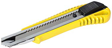 Cuttermesser aus Aluminium, Gelb, 18 mm, FSK