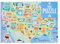 Puzzle Carte des États-Unis, 50 États, bleus, 1000 pièces | Illustré | Voyage de monuments américains | Cadeau d'anniversaire, cadeau de Noël