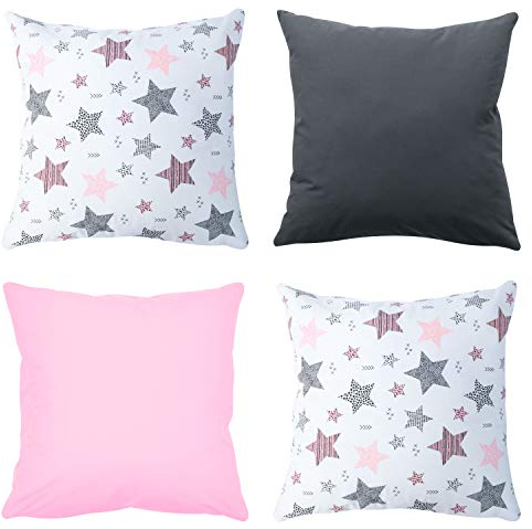 Amilian 4er-Set Dekokissen 45x45 cm inkl. Füllung – Sofa-, Couch- und Schlafzimmerkissen, dekorative Kissen für Lounge, Kinderzimmer & Bettdeko, weiche Wohnzimmer-Deko im Set 18x18 inch