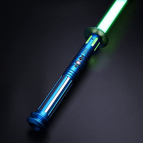 TXQ Smooth Swing Lightsaber, Heavy Dueling Lightsabers for Adult Premium Aluminium Alloy Hilt FOC Light Saber RGB 12 Colors Changeable 10 Sets Sound Font Force FX Lightsaber (Blue)