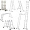 UISEBRT Mehrzweckleiter 4x3 Aluminium mit Plattform 6 in 1 Multifunktionsleiter Leiter 340cm Klappleiter Gelenkleiter Aluleiter Kombileiter Vielzweckleiter bis 150KG, Silber