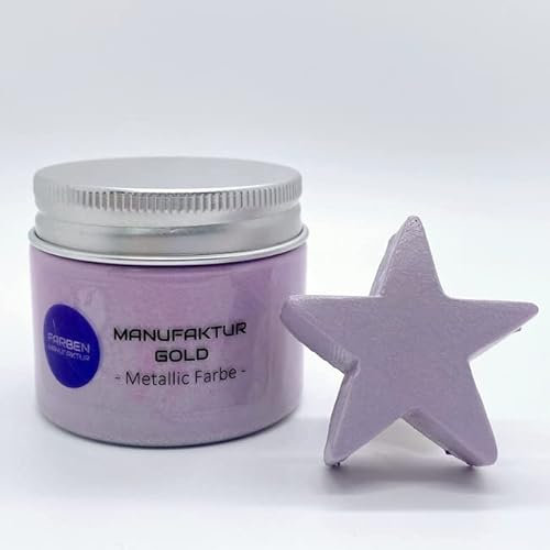 Farben Manufaktur Gold Metallisch Schimmernde Effektfarbe Metallic Bastelfarbe 50ml, Farbe: Flieder