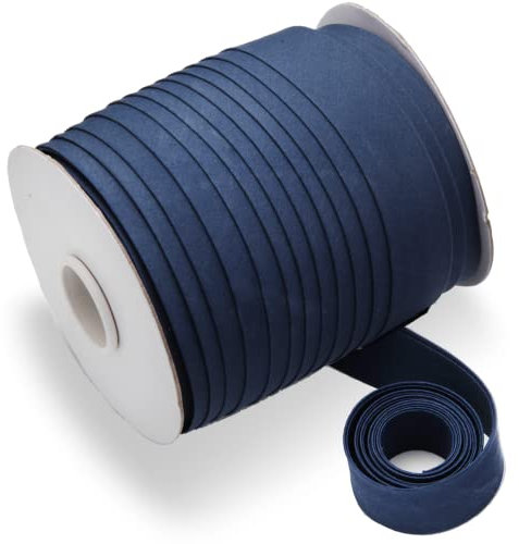 Tewadoo Schrägband, doppelt gefaltet, 2,5 cm, Marineblau, 45,7 m zum Nähen