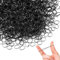 Durchsichtige Haargummis Mini Kleine Haargummis Elastische Haargummi ×300pcs für Kinderhaar, Hochzeitsfrisur und mehr. (Black)