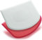 PRODINE Dough Scraper Pack of 2 Dual Sided | Flexible and Food Grade Plastic Bowl Scraper for Bread, Pizza, Pastry with Measurements | Cream Smoother for Bakers (White Pink)