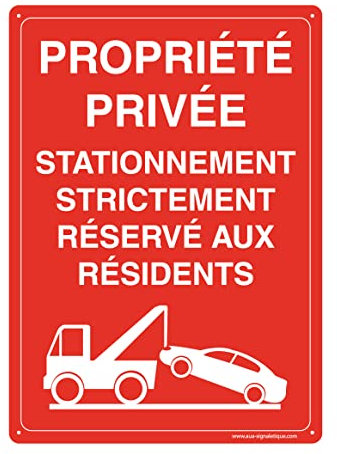AUA SIGNALETIQUE - Panneau De Signalisation en PVC Rigide et Compact 1.5 mm. (143 x 200 mm, Propriété Privée Stationnement Interdit 3)