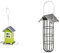 Trixie 55631 Futterhaus, 1.000 ml/20 cm, grün/Silber & 55623 Meisenknödelhalter, 11 × 25 × 10 cm, schwarz