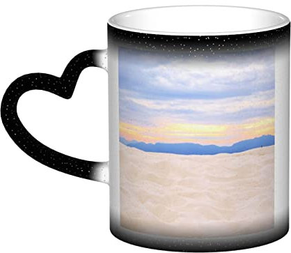 WOWBED Romantische weiße Farbe ändernde Tasse Keramik wärmeempfindliche Farbwechsel Tassen wärmeaktivierte Sublimation für Kaffeetasse