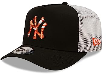 New Era Basebalkappe New York Yankees Fanartikel Mesh Snapback A-Frame Trucker Infill Schwarz - One-Size