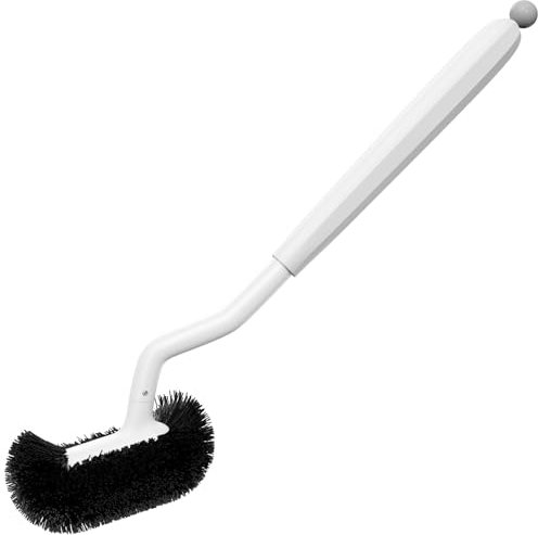 HAMITOR Toilet Bowl Brush Without Holder: Bathroom Deep Cleaning Toilet Cleaner Scrubber Under Rim with Curved Bristle for Dead Corner Clean - Modern Rv Toilet Decorative Accessories - White