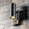 CGC Lighting Up Down Outside Outdoor Wall Light LED GU10 PIR Motion Sensor Waterproof Garden Patio Porch Lamp Security (Black)