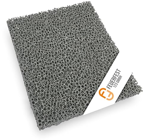 Feuerfest 123 - Feinstaubfilter Kaminofen 200x168x25 mm, Kompatibel mit Hark, Feinstaub Rußfilter zum nachrüsten Kamine & Öfen, hitzebeständig bis 1.650 °C