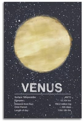 KYTIN Vintage Venus Planeten Poster Sonnensystem dekorative Malerei Leinwand 40 x 60 cm