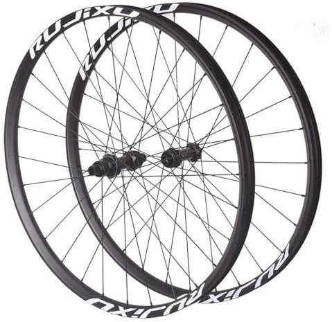 26/27,5/29 MTB-Laufradsatz Doppelwandige Felgen Aus Aluminiumlegierung Zentralverriegelung BOOST-Steckachse Vorne 2 Hinterradnaben 4 Lagern Passend Für 8-9-10-11-12-Gang-Kassetten ( Color : Black , S