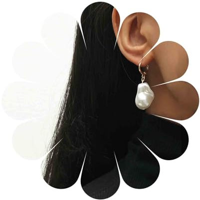 Inilbran Boho Perlen Ohrringe Gold Barock Perlen Ohrringe Vintage Unregelmäßige Perlen Ohrringe Minimalistische Perlen Ohrringe Schmuck Für Frauen Und Mädchen