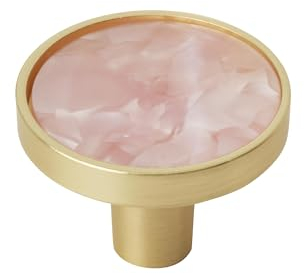 Amerock 2PK36971PNK Akzente runder Schrankknopf | Möbelknopf | Gold/Rosa dekorativer Schubladengriff