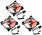 sourcing map 3Pcs RGB Computer Case Fan 600-1200RPM 120mm 3-4 Pin Red LED Silent Cooling 15 LED 12V for Desktop Computer Radiators with Rubber Pads 4 Screws