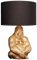 Riess Ambiente Design Tischlampe KONG 60cm gold Metall Affenlampe Gorilla schwarzer Lampenschirm Wohnzimmer, extravagante Nachttischlampe